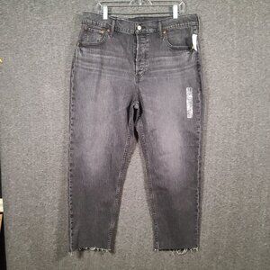 NWT Gap Jeans Women's Cheeky Straight High Rise Gray Button Fly Denim
